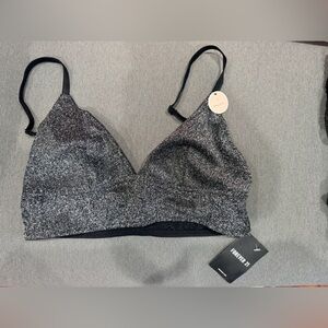 Forever 21 Women's Black Bralette with silver glitter no pads size S